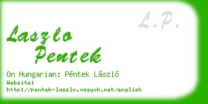 laszlo pentek business card